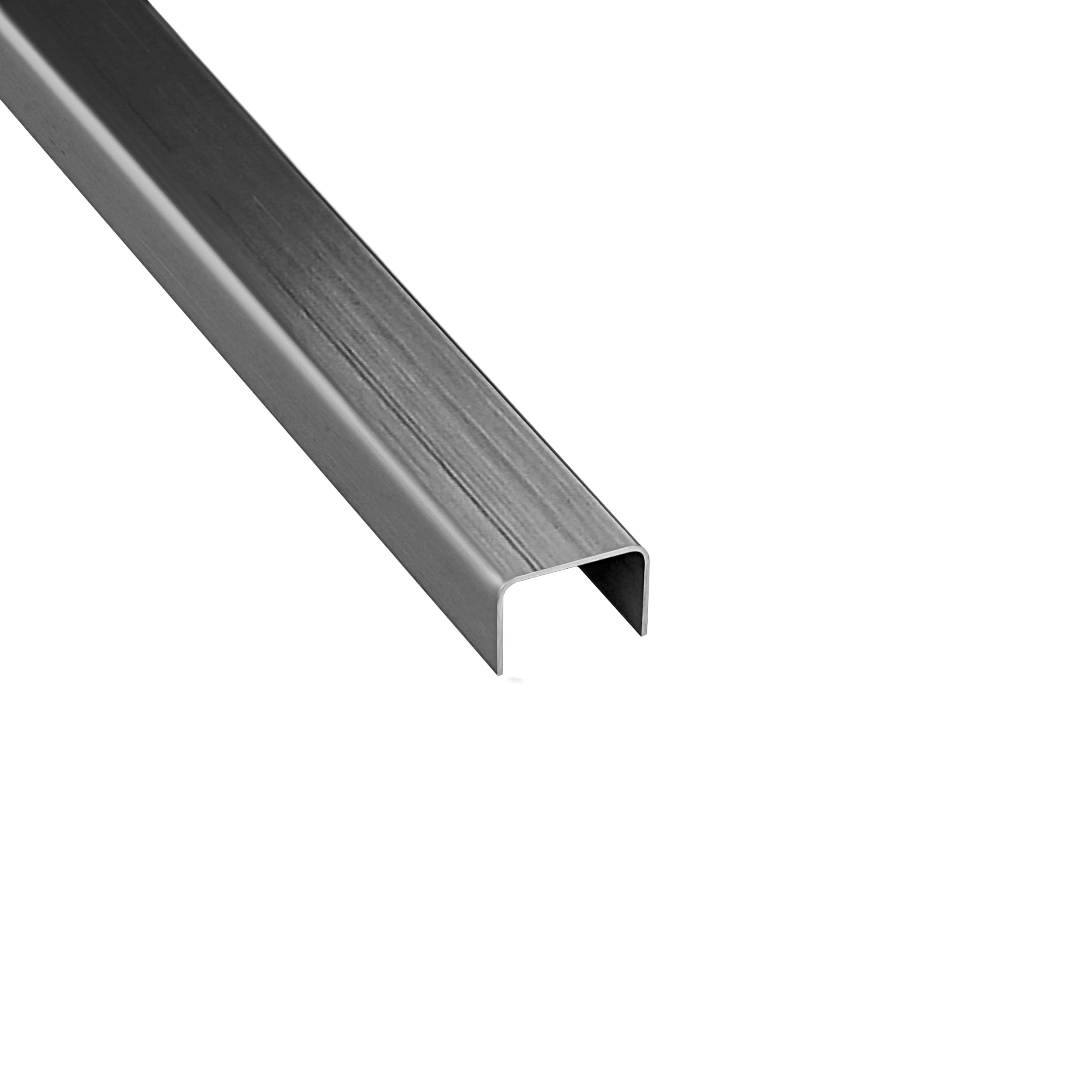U Profil Edelstahlschiene Bordüre Fliesenschiene Edelstahl V2A L250cm 15mm schwarz gebürstet U Profil Edelstahlschiene Bordüre Fliesenschiene Edelstahl V2A L250cm 15mm schwarz gebürstet