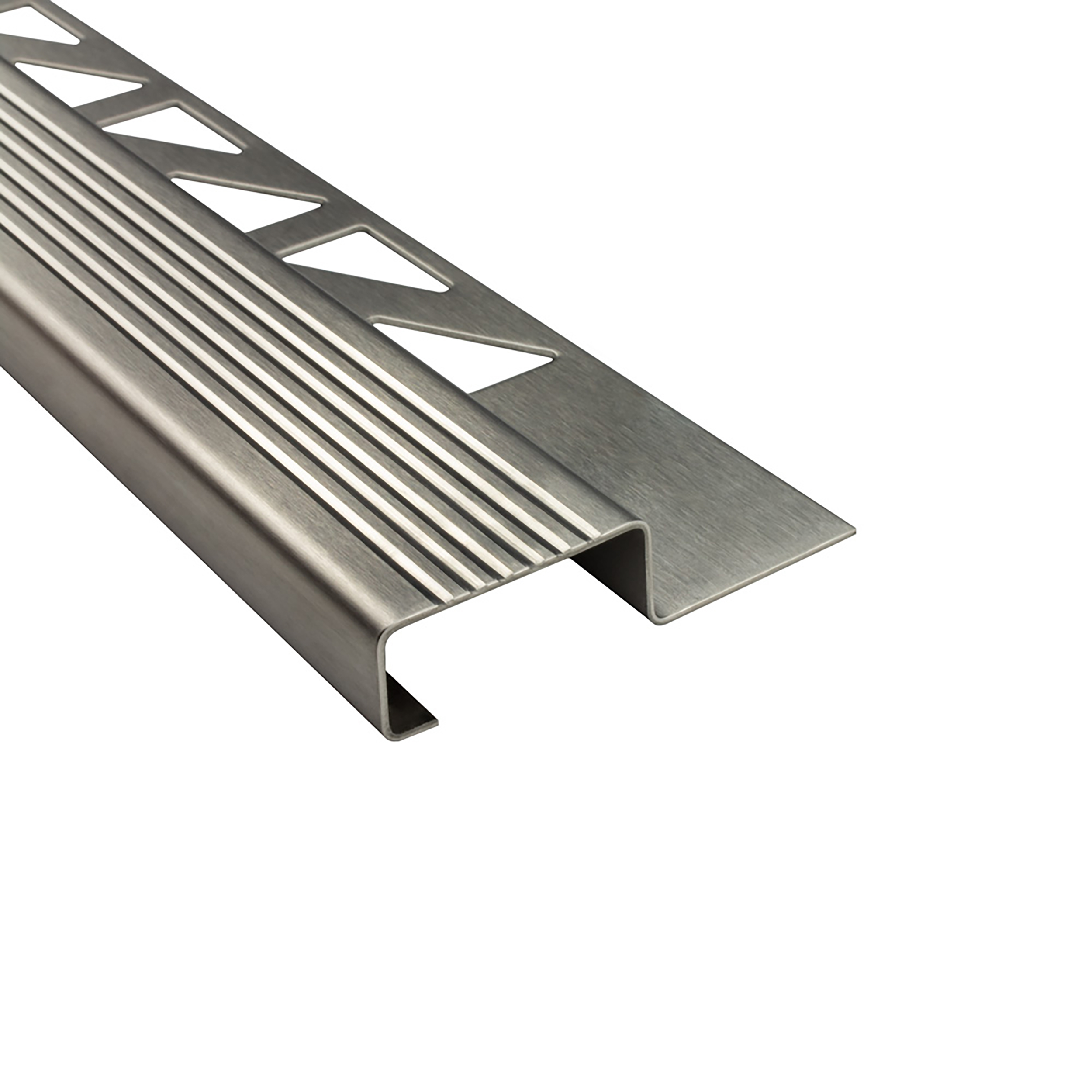 40x Edelstahl Stufenprofil Fliesenleiste Profil Treppen Schiene H10mm gebürstet 40x Edelstahl Stufenprofil Fliesenleiste Profil Treppen Schiene H10mm gebürstet