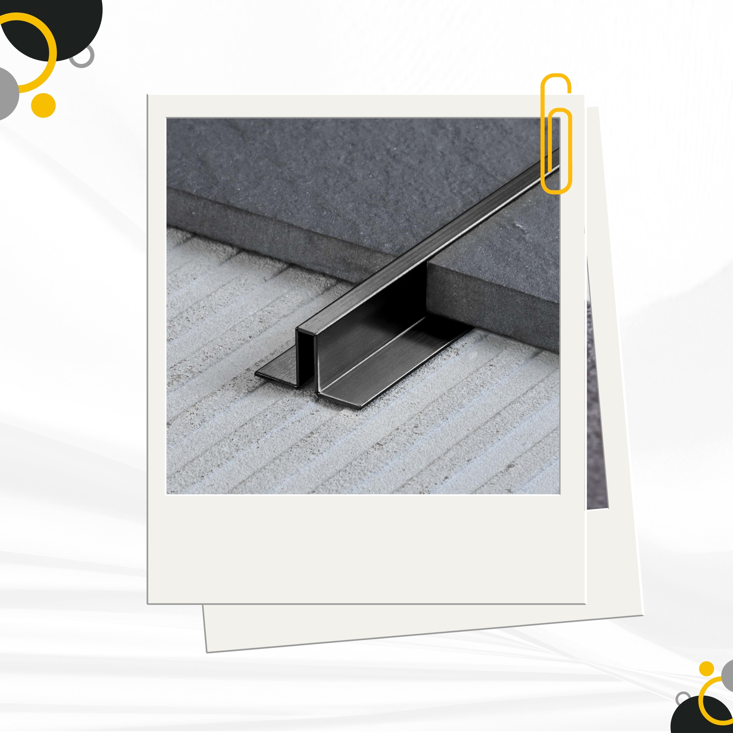 Slim-Line U-Profil Bordüre mit Schenkel Fliesenschiene Edelstahl V2A L250cm H10 schwarz anthrazit gebürstet