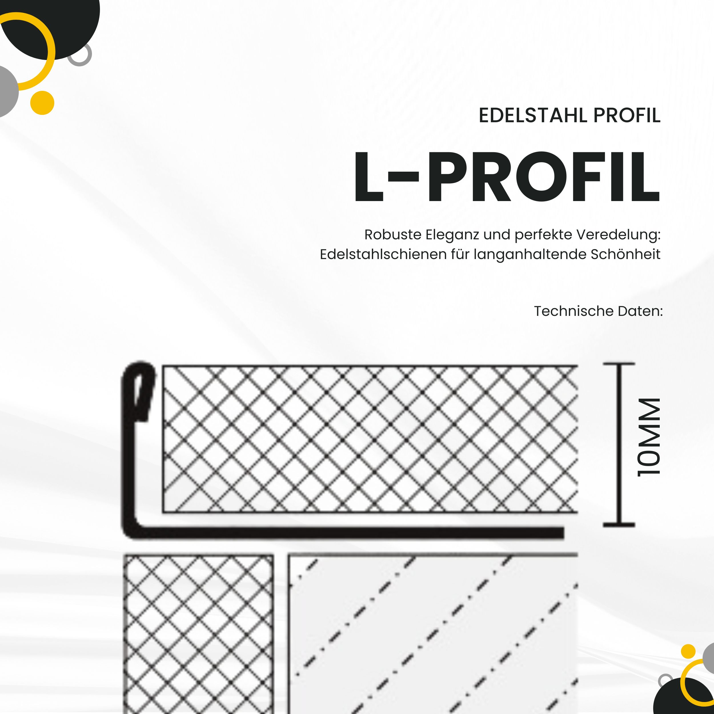 L-Profil Edelstahl Fliesenprofile V2A L250cm 10mm Gold gebürstet L-Profil Edelstahl Fliesenprofile V2A L250cm 10mm Gold gebürstet