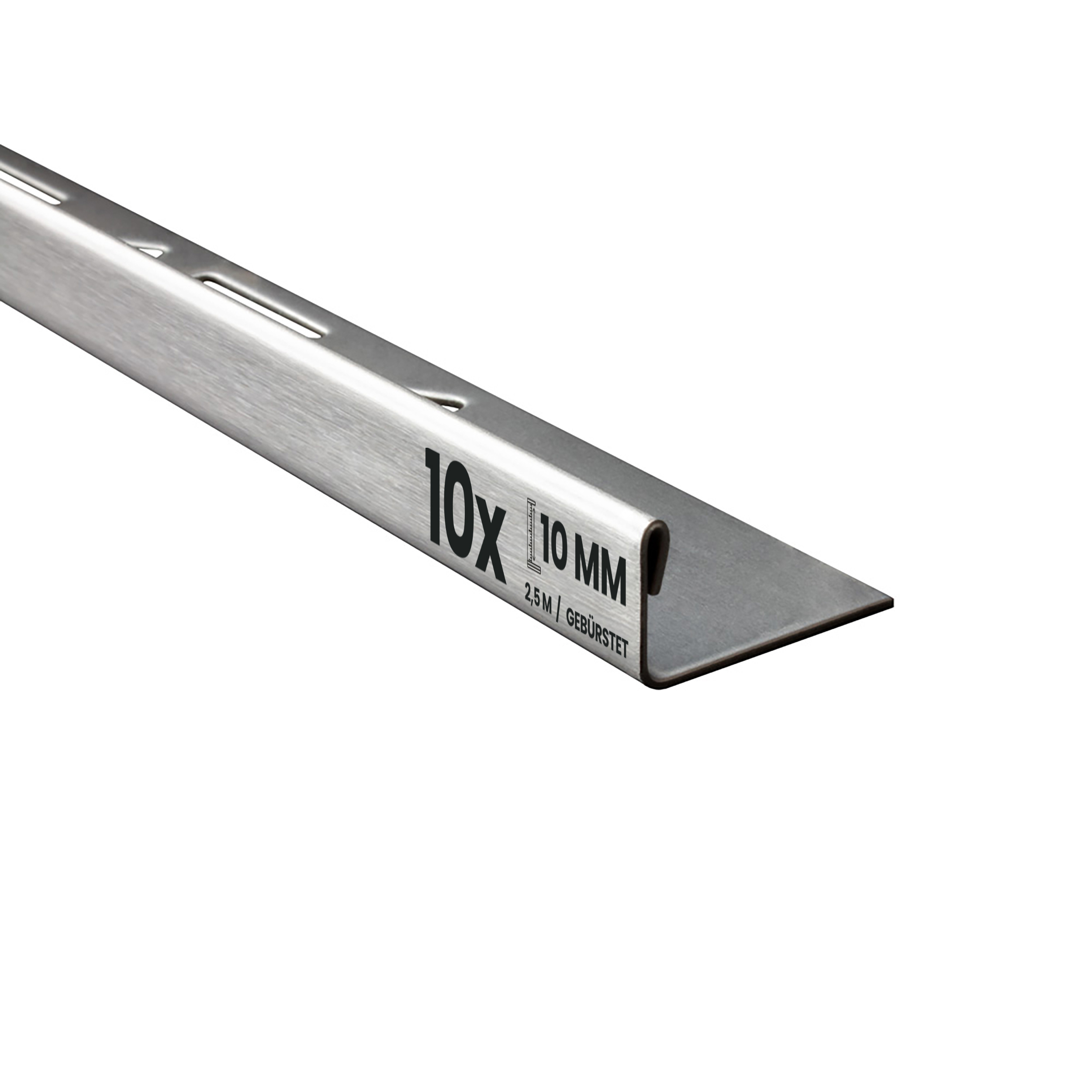 10x L-Profil Edelstahlschiene Fliesenschiene Fliesenprofil L250cm 10mm gebürstet