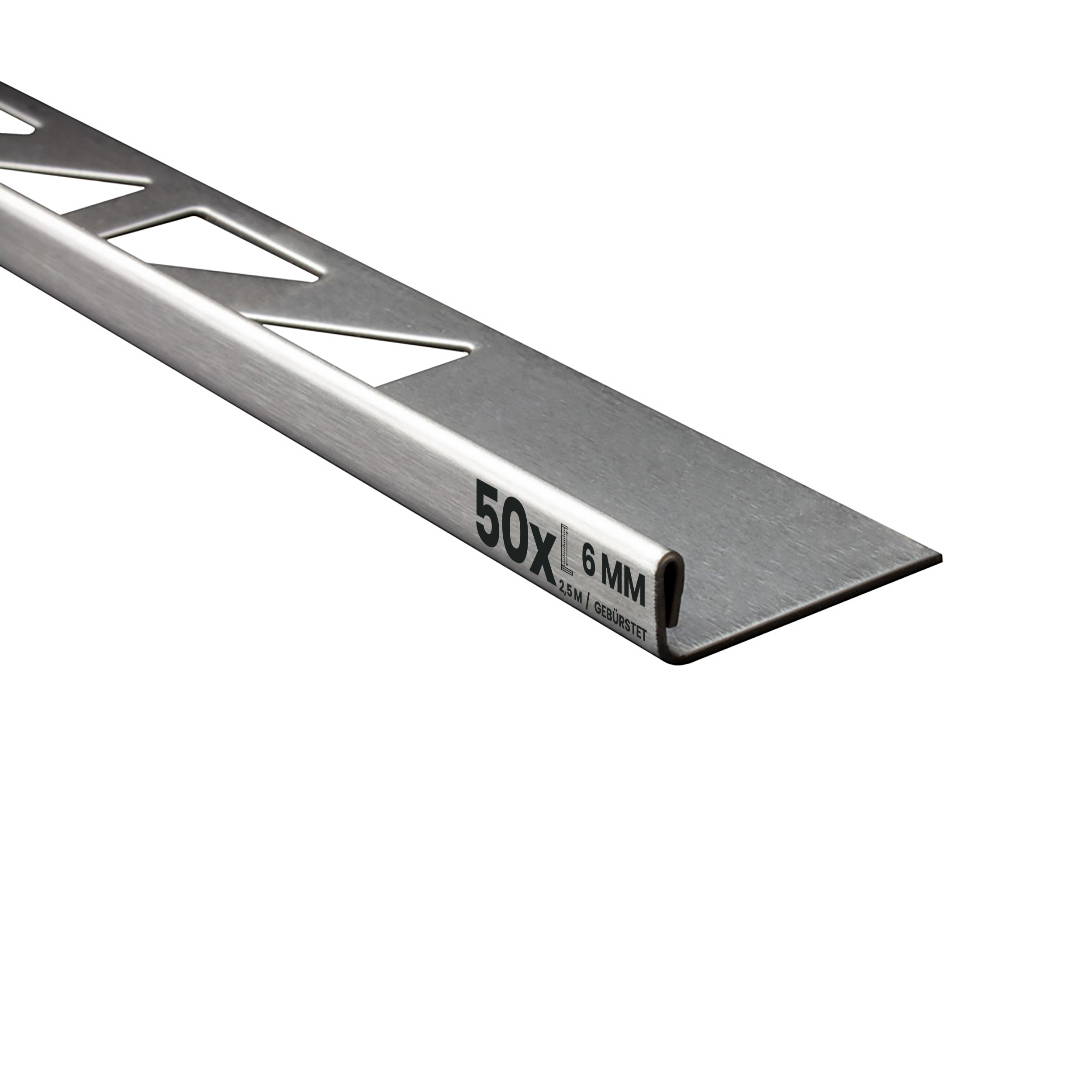 50x L-Profil Edelstahlschiene Fliesenschiene Fliesenprofil L250cm 6mm gebürstet 50x L-Profil Edelstahlschiene Fliesenschiene Fliesenprofil L250cm 6mm gebürstet