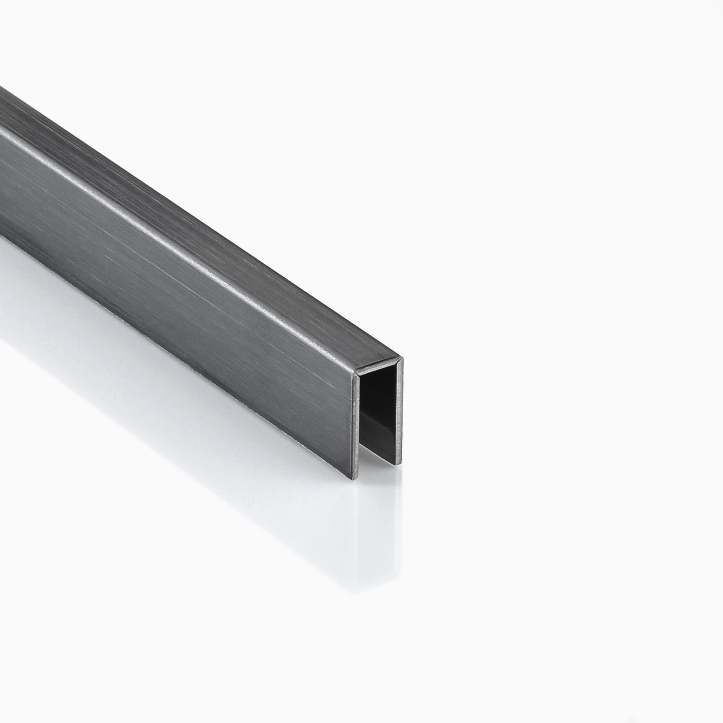 Deko Bordüre U-Profil Zierleiste Fliesenschiene Edelstahl V2A L250cm 3mm schwarz gebürstet Deko Bordüre U-Profil Zierleiste Fliesenschiene Edelstahl V2A L250cm 3mm schwarz gebürstet
