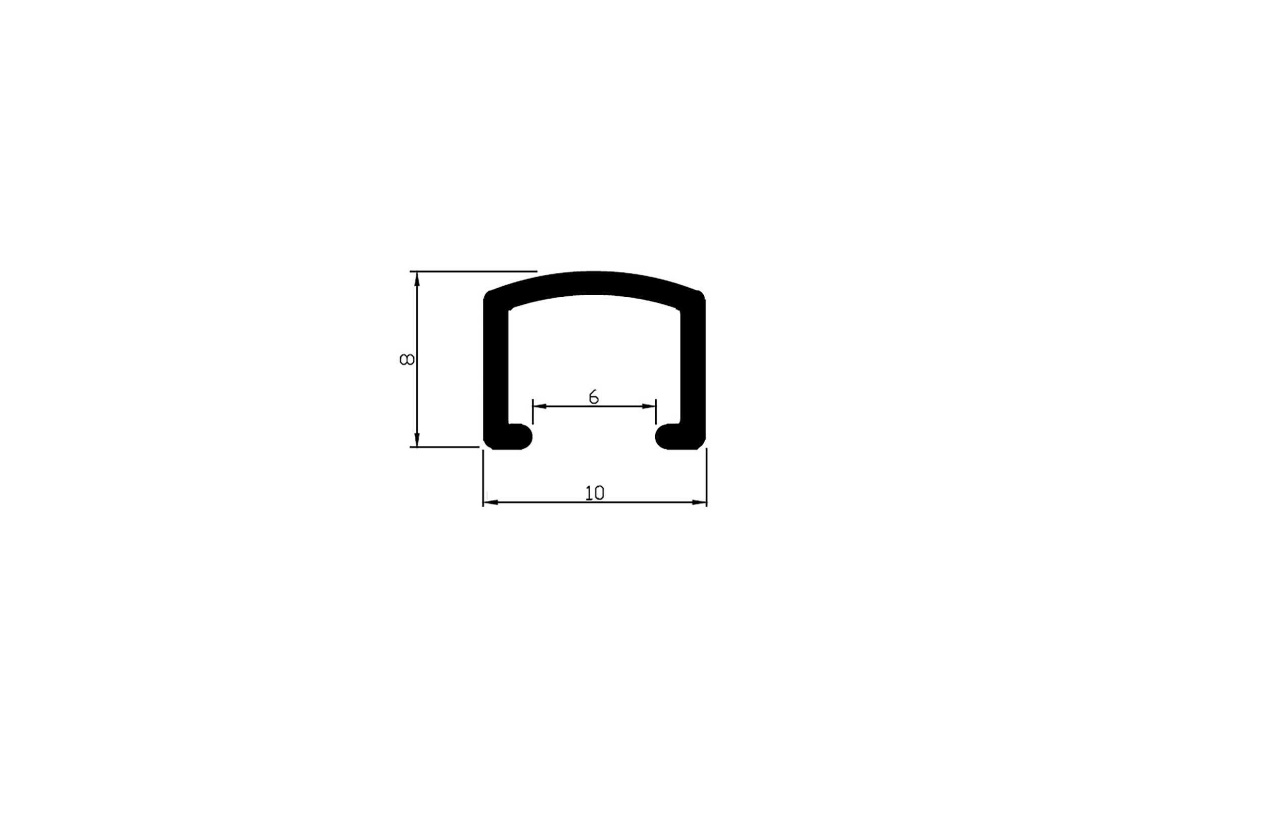 Alu U-Profil Bordüre Fliesenschiene Dekoration silber L270cm 10mm poliert